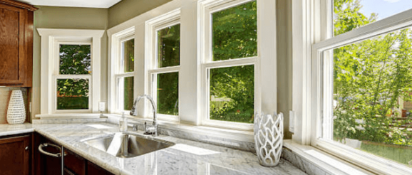 double window panes in kitchen